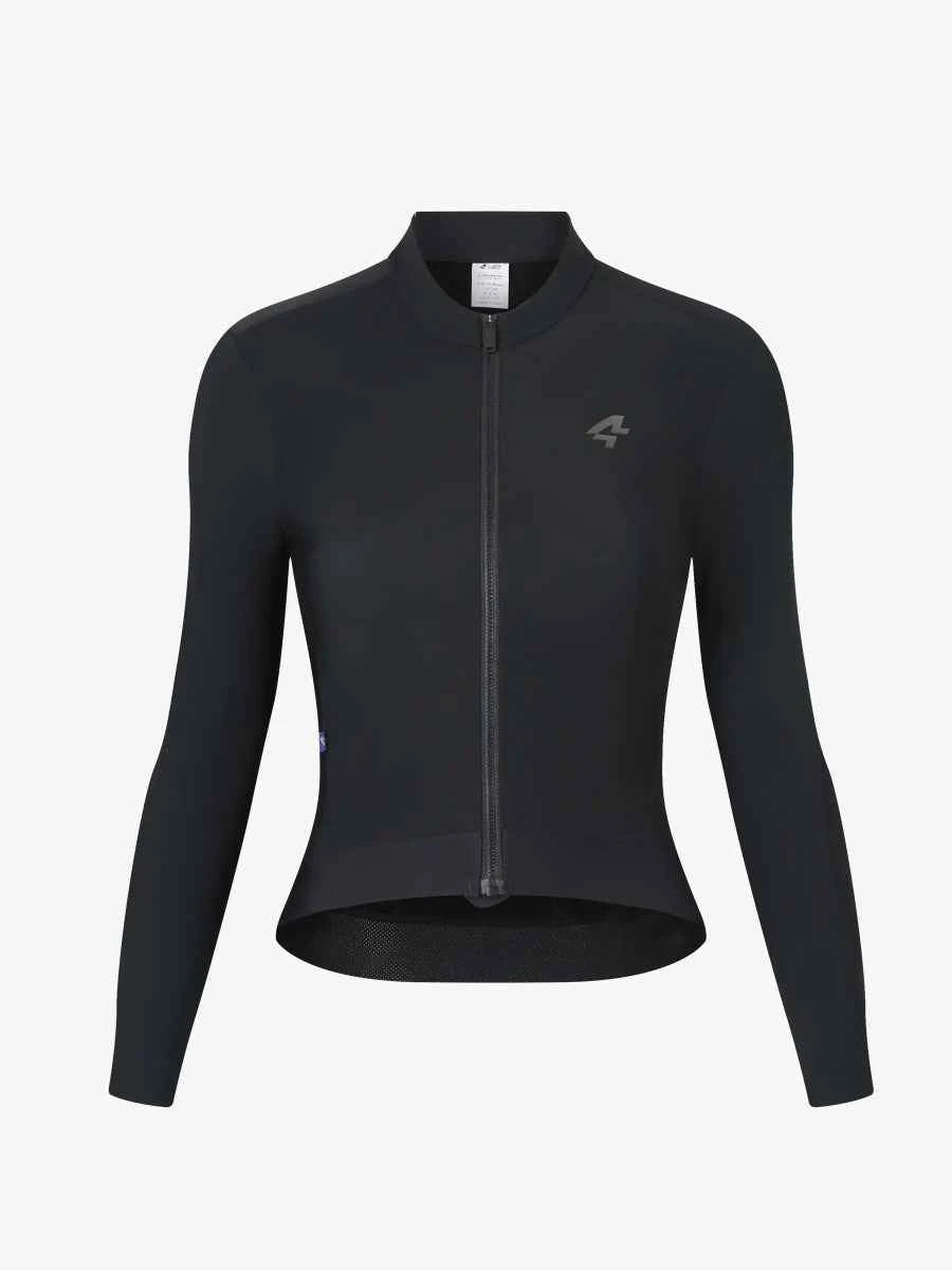 Black freeze 20th anniv fleecefodrad värmande damcykeltröja med hel dragkedja lämplig för 5-10°c 41-50°f förhållanden