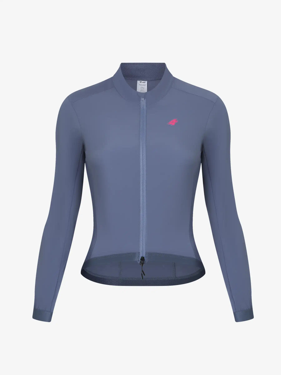 Freeze 20th anniv special damernas blå vindjacka med 4-way stretch och subtilt rosa logo på stilren cykeltröja