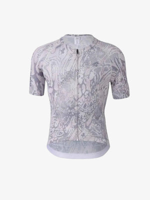 Men’s basic cycling jersey 2025SSXX590SS gray snake with quick-dry fabric full-zip and anti-slip waistband
