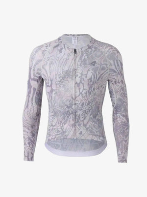 Men’s basic cycling jersey LS 2025SSXX590 in gray snake pattern with quick-dry fabric and anti-slip waistband