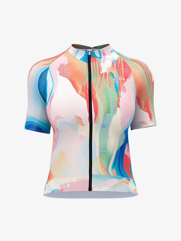Hue women short sleeve cycling jersey smoky blue