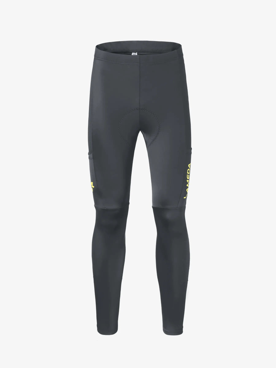 Svart lamiglas LAMEDA 20:e jubileumsspecial herr cykeltights grå med neongul elastic interface® lårkonstruktion