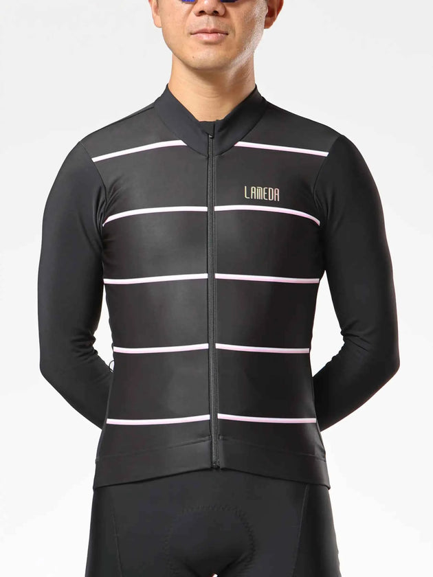 カラフルなユニセックスフリース加工サーマルジャージー - ブラック