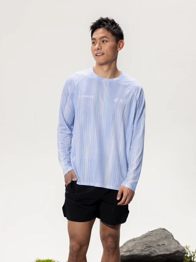 A x C Lightweight Cycling Long-Sleeve T-Shirt - Blue