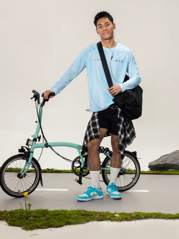 A x C Lightweight Cycling Long-Sleeve T-Shirt - Ice