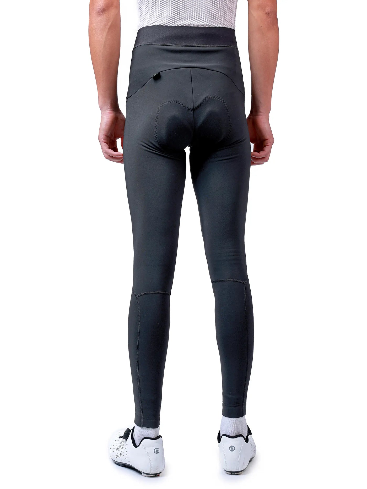 Black lameda elite men’s thermal tights z060 with padded seat and high-waisted design for cycling comfort