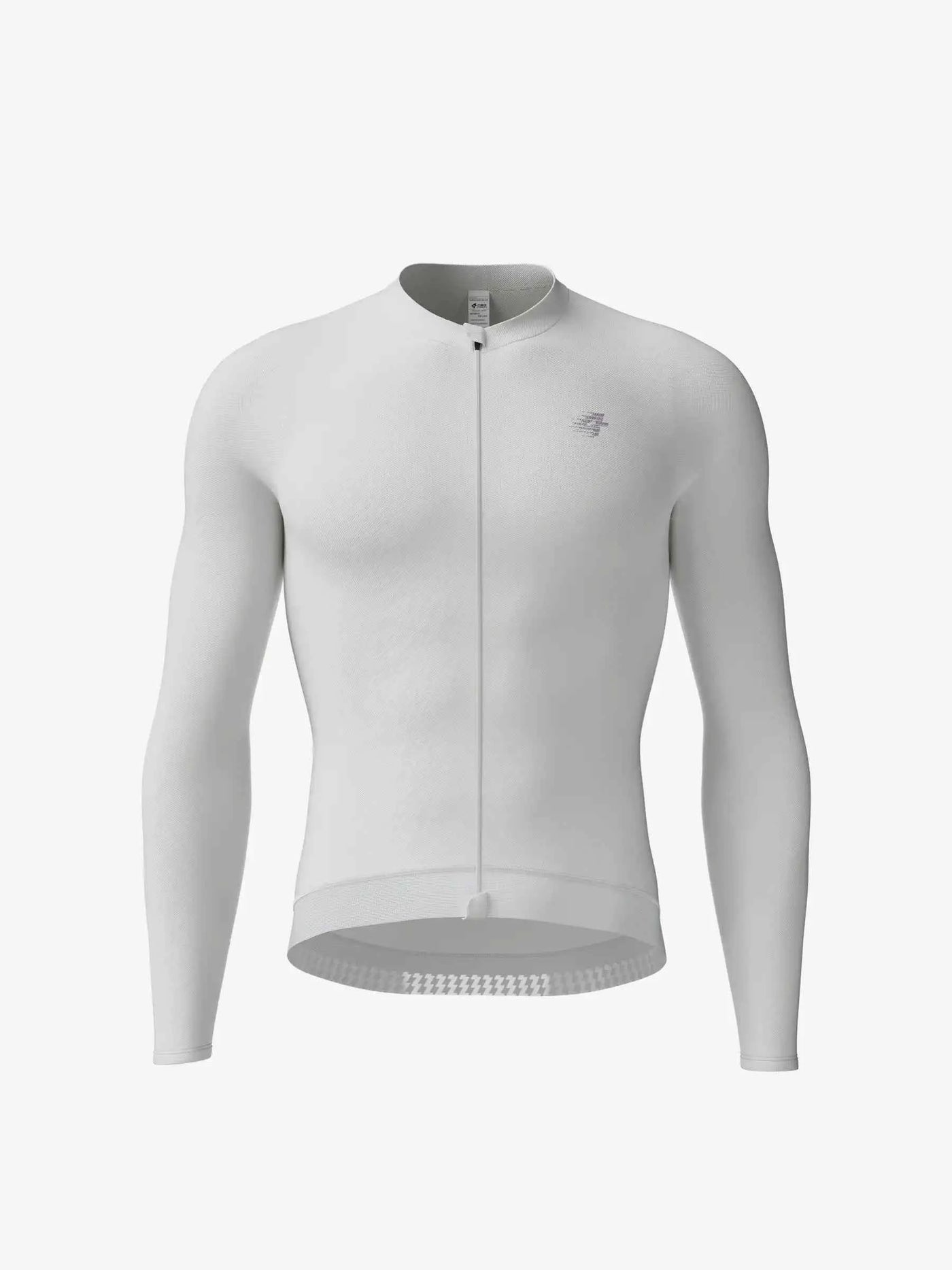 Freedom herr cykeltröja i vit med hel dragkedja och diskret LAMEDA Freedom-logotyp på bröstet