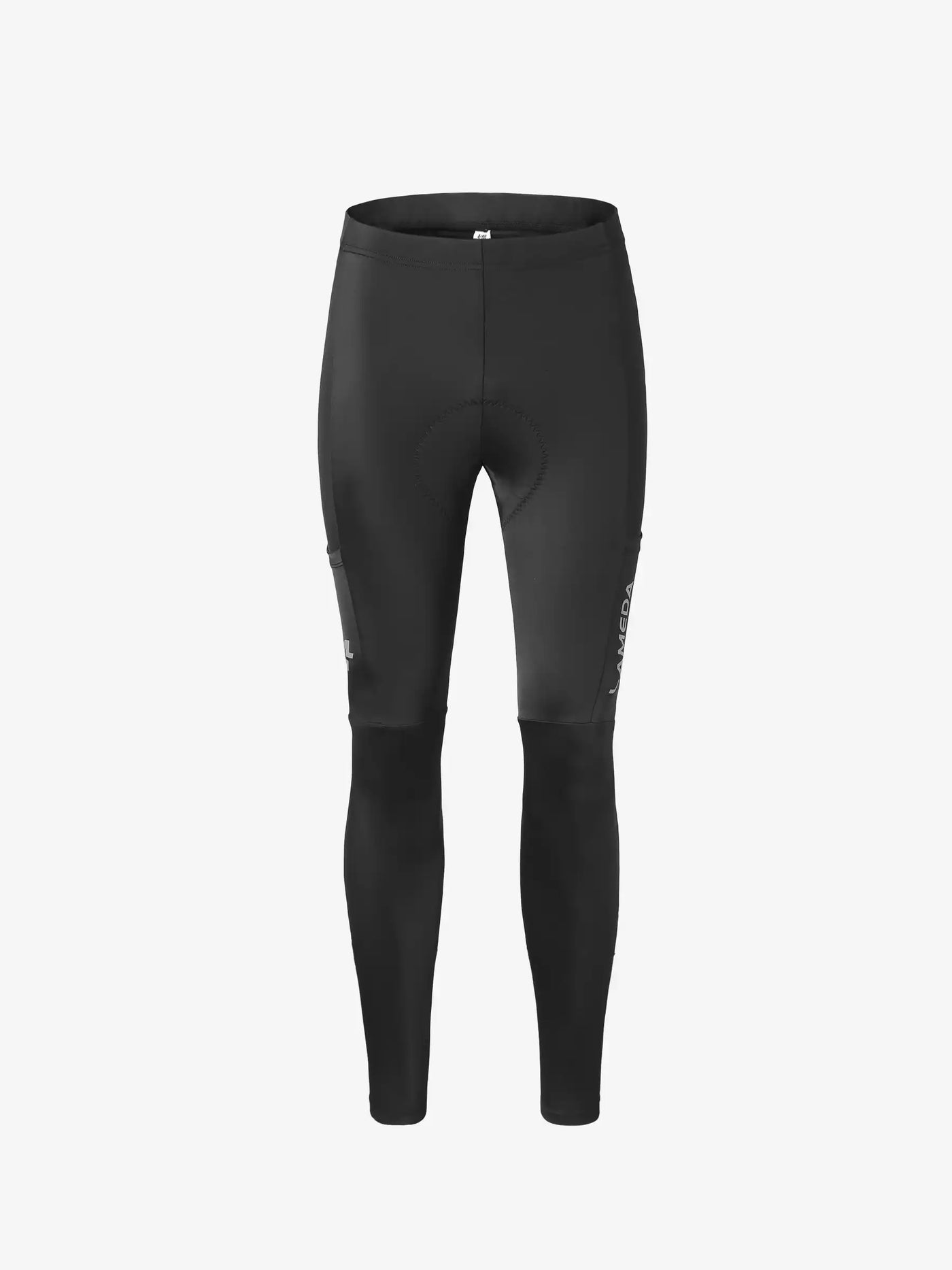LAMEDA 20:e jubileums speciella värmeisolerade kvinnors cykeltights i svart med diskreta grå paneler och elastic interface® logotyp