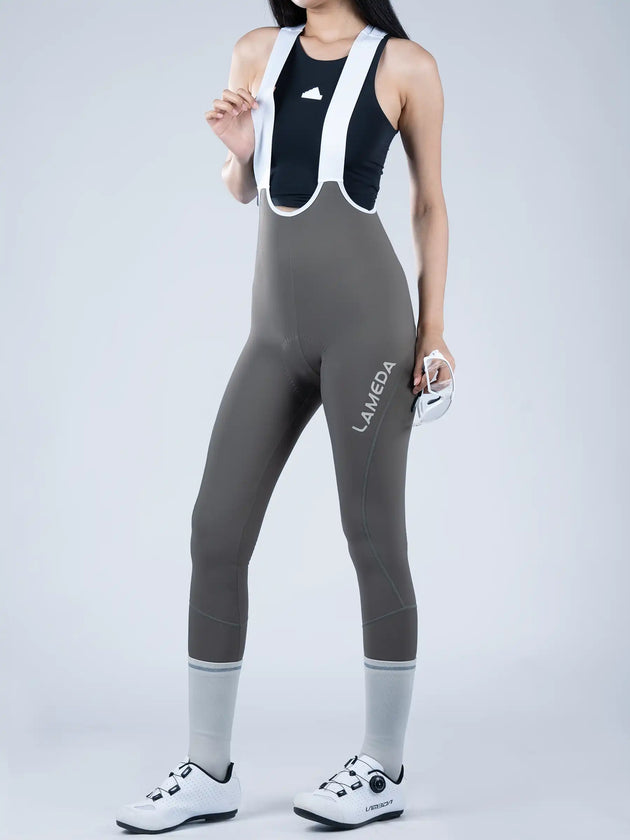 Basic Thermal Women's Bib Tights T462 - Gray Green