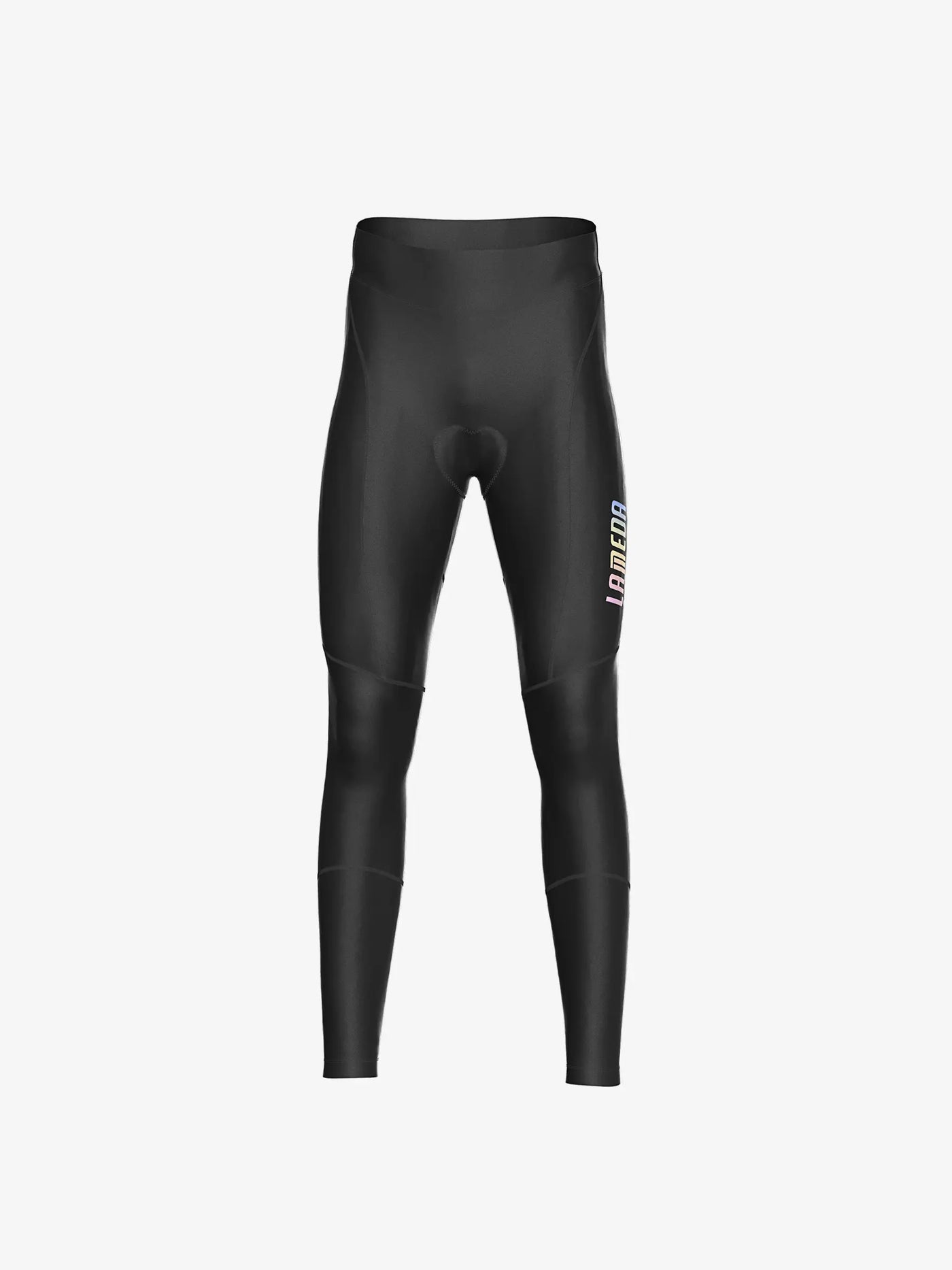 Future herrars värmeisolerade tightar svarta lamecor triathlon leggings med reflekterande remsor och diskret vit varumärkesmärkning för tidig vinter