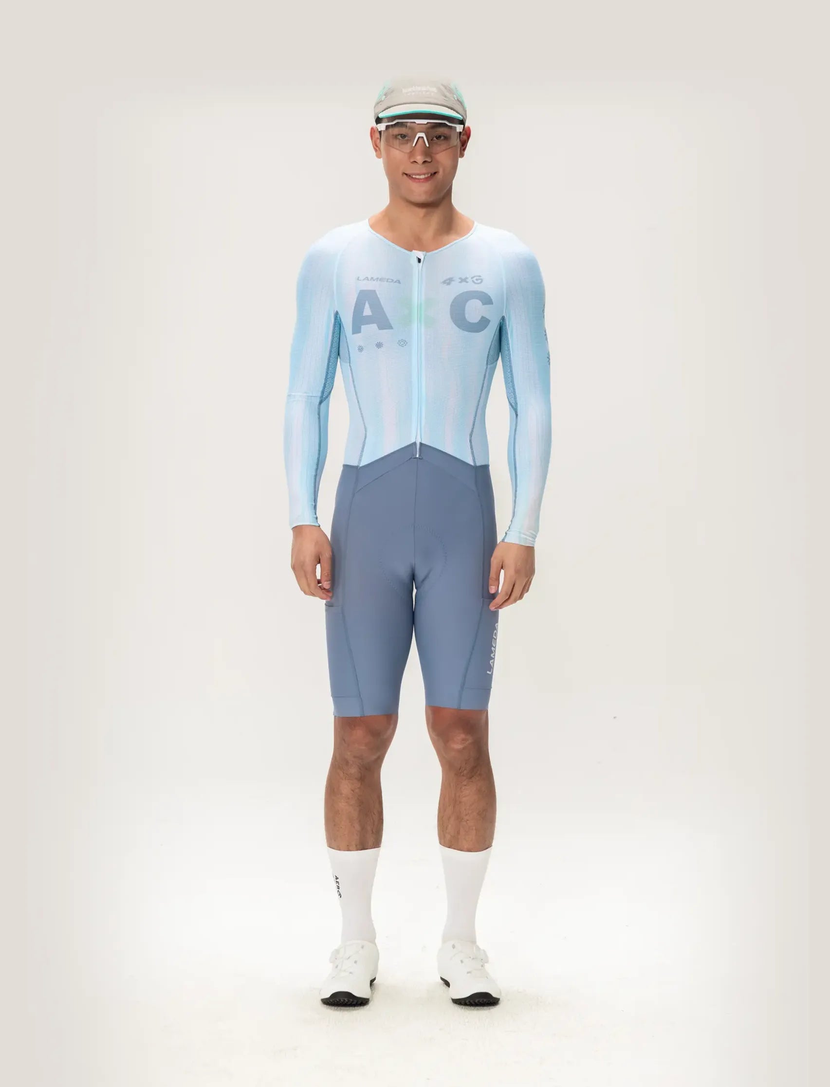 Lameda A*C Men Skinsuit Long Sleeves - Ice Blue