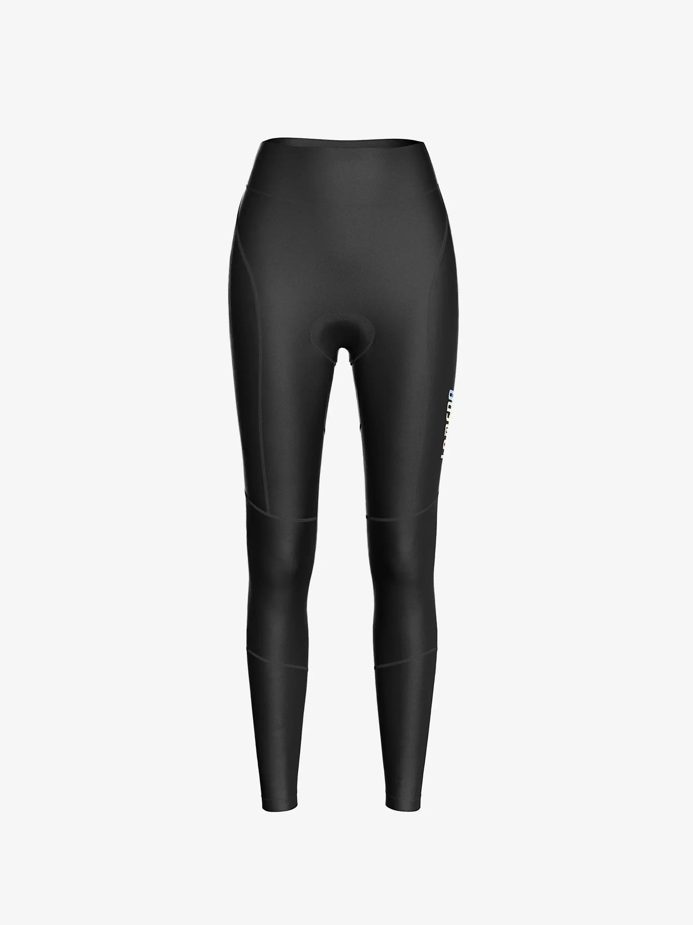 Sunset termiska högmidjade svarta damcykeltights i neopren med diskreta sömmar perfekta för tidig vinterbruk