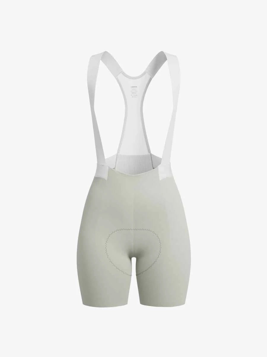 LAMEDA Luminance damcykelbibshorts i molnvit med sömnlös design och vadderat sittområde inklusive bakficka