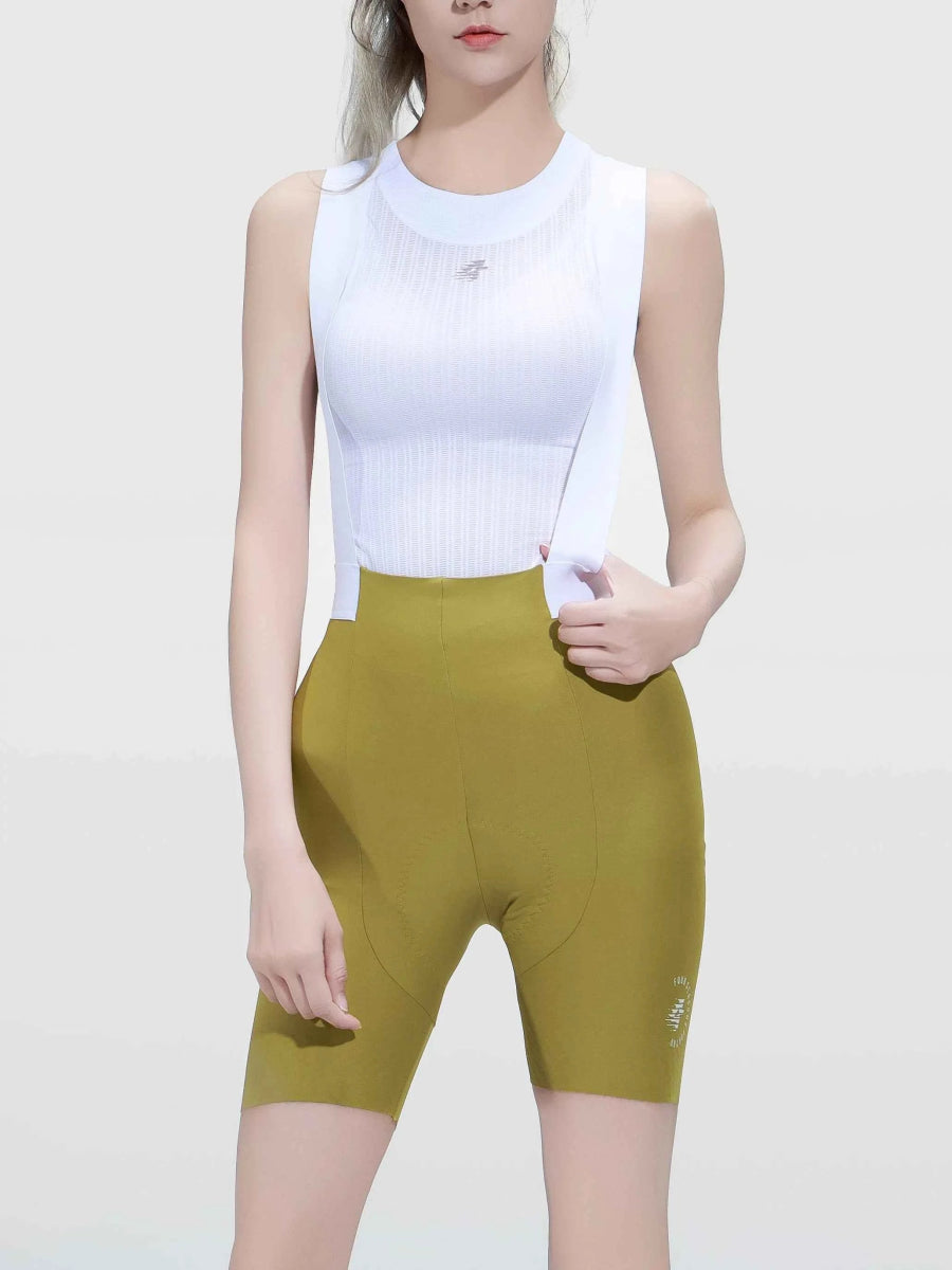 Olivgrön LAMEDA luminance dams cykel bib shorts med slank passform och diskret märkning med bakficka