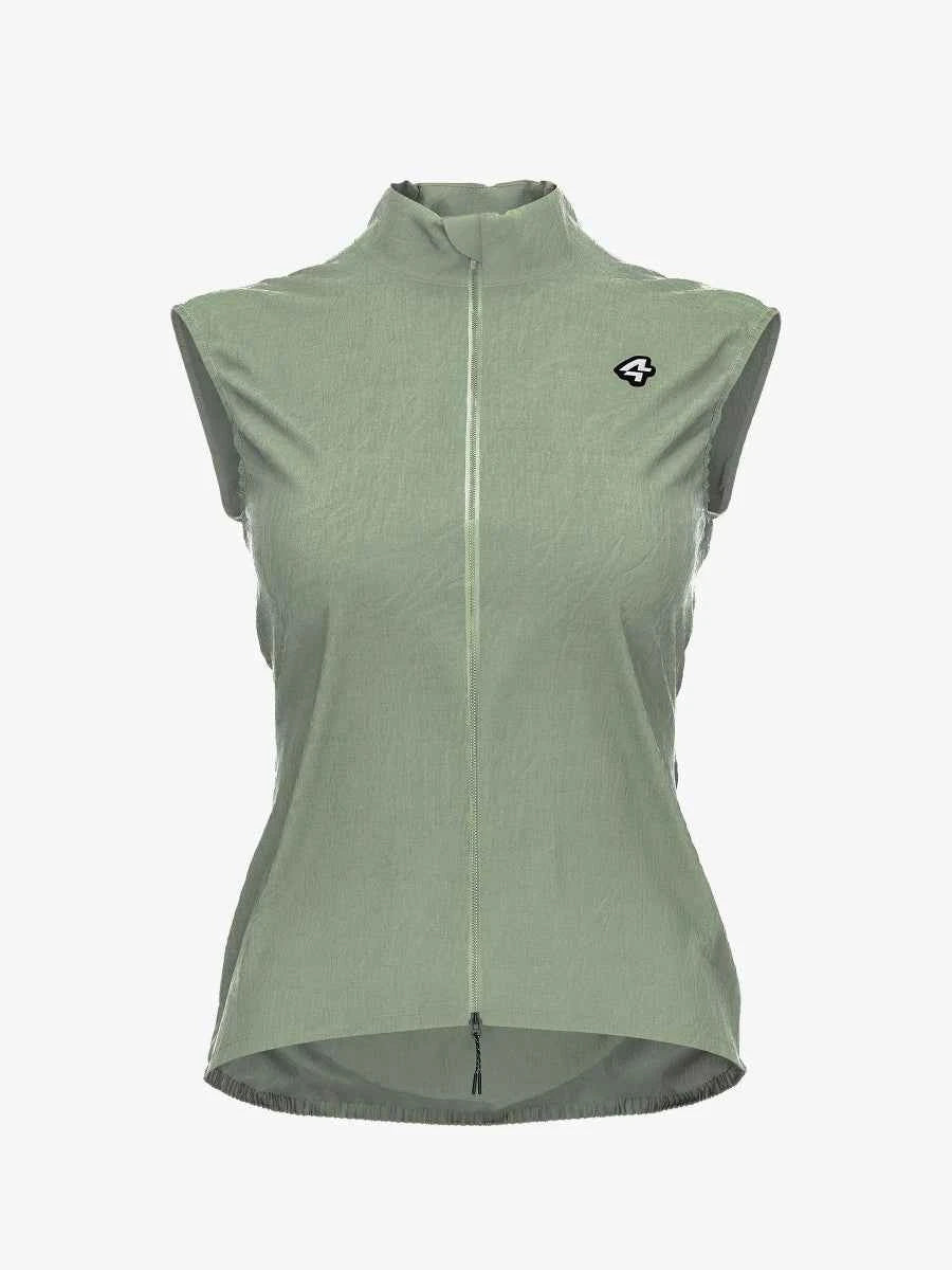 Stilren olivgrön LAMEDA maple unisex cykelväst med texturerat tyg och litet svart logo på vänster bröst