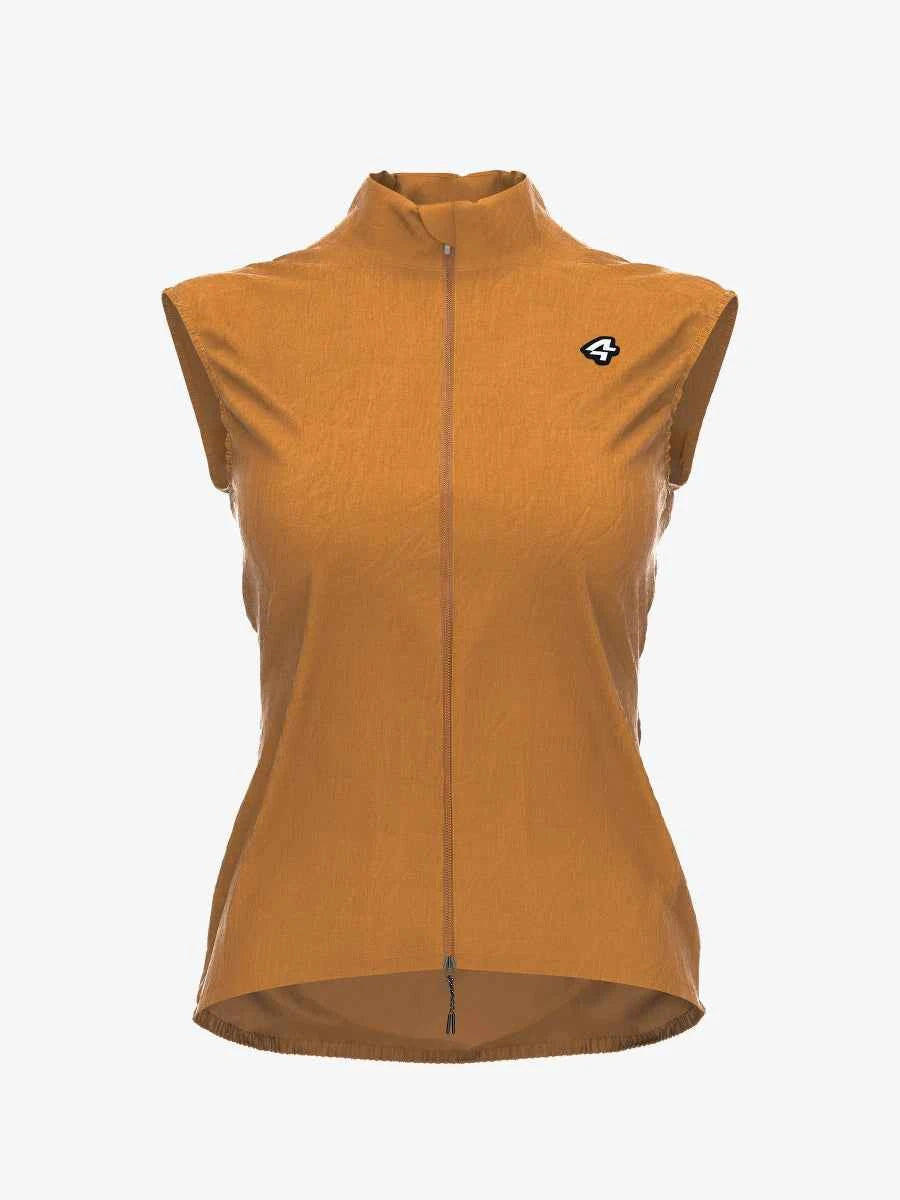 Maple unisex cykelväst i stilren senapsgul med heldragkedja och diskret bröstlogotyp perfekt för cykling