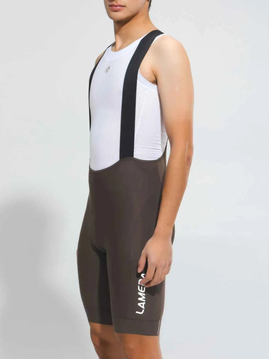 Men’s basic bib shorts 2025ssz518 in white and charcoal gray with black straps featuring breathable moisture-wicking fabric