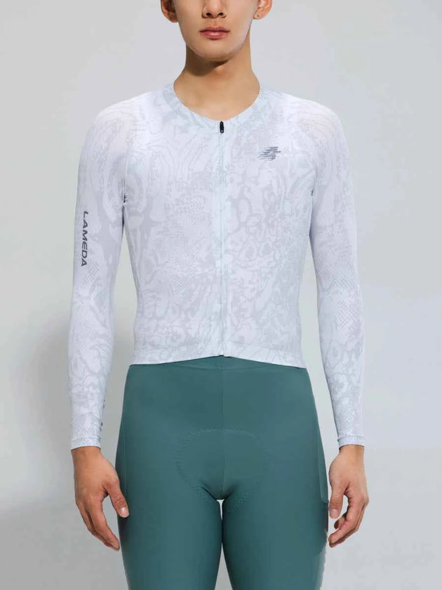 Herren Basic Radtrikot 2025SSXX590LS - Weiße Schlange