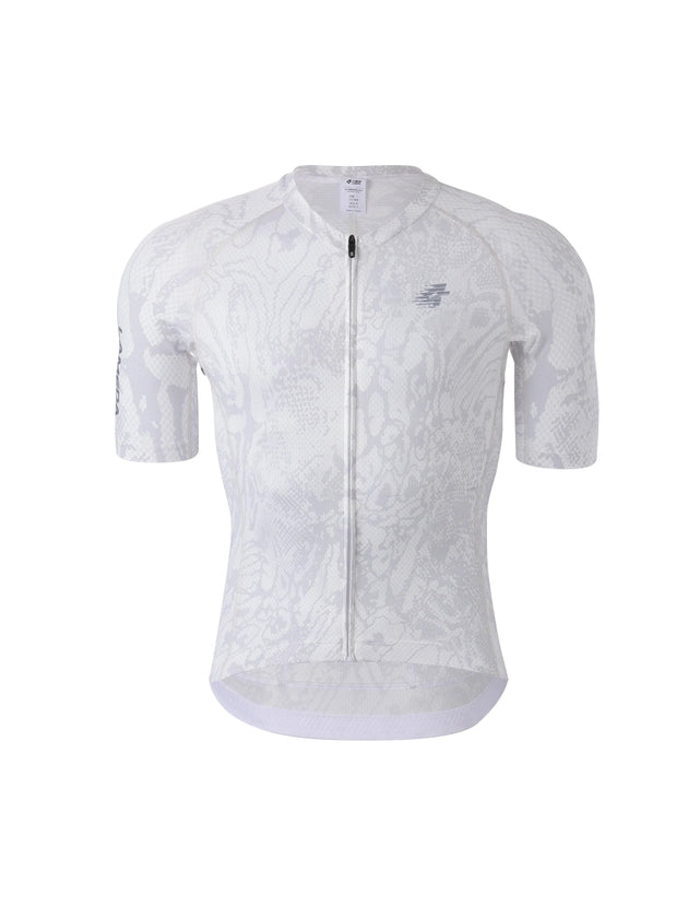 Herren Basic Fahrradtrikot weiß Schlange
