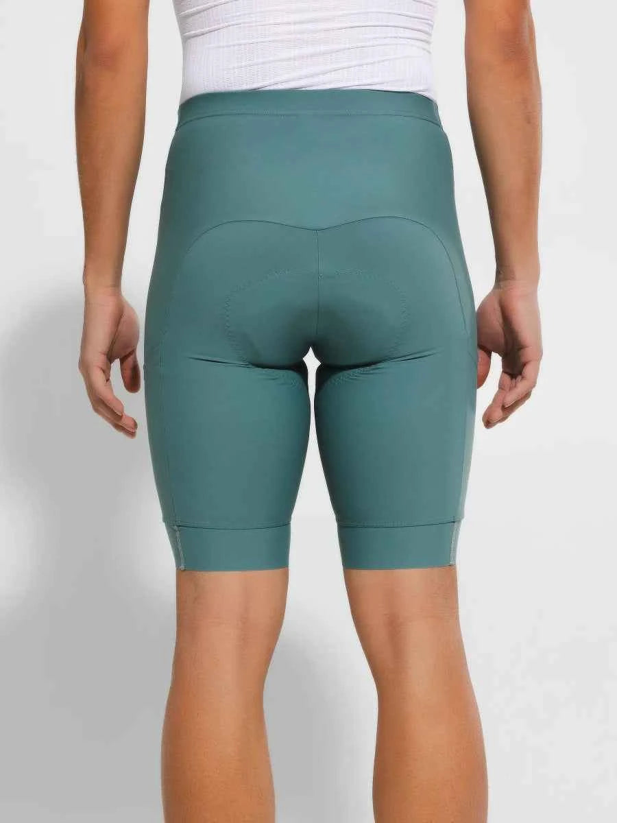 Herrcykelshorts LAMEDA basic grön med polstrat säte fuktavledande tyg elastiska muddar