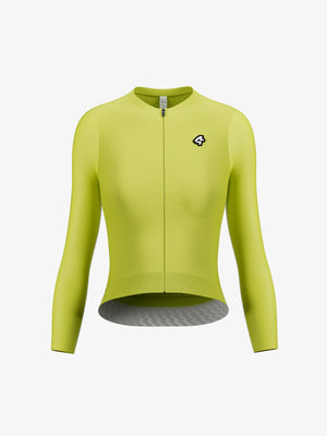 Moon coolmax women long sleeve cycling jersey lemon yellow