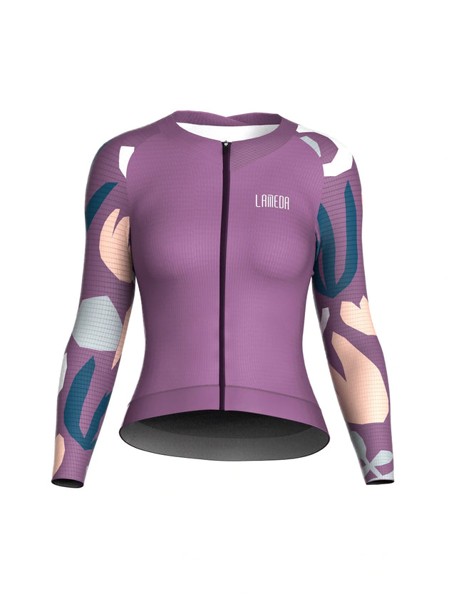 Neon Frauen Radfahren Jersey lange Ärmel - Kardamom lila - Lameda
