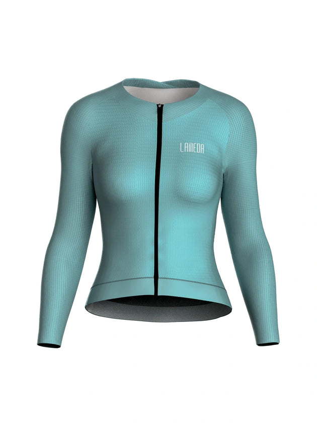 Neon Frauen lange Ärmel Radfahren Trikot neon grün
