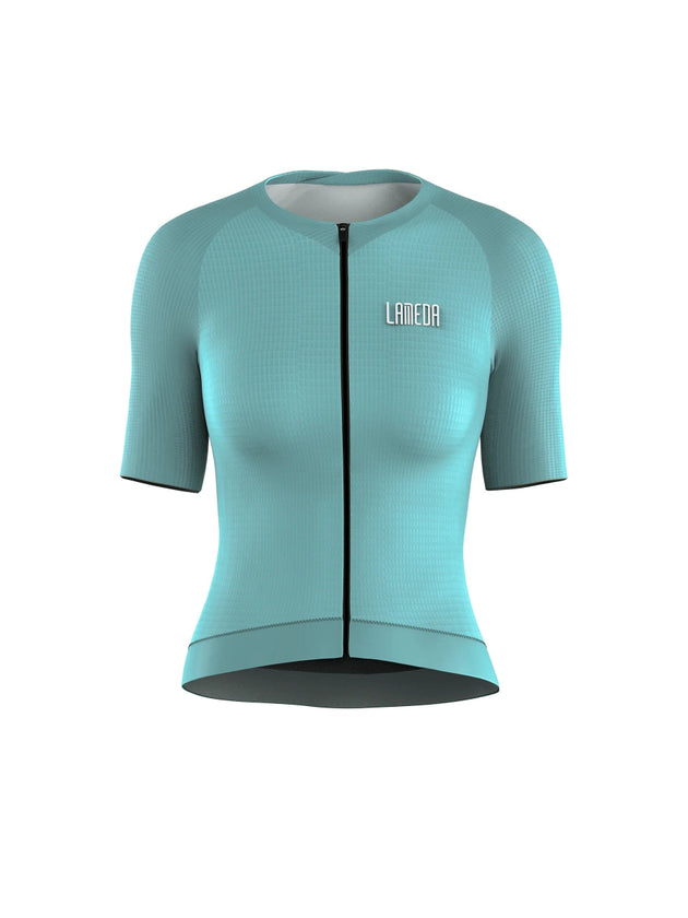 Neon women green short sleeve cycling jersey