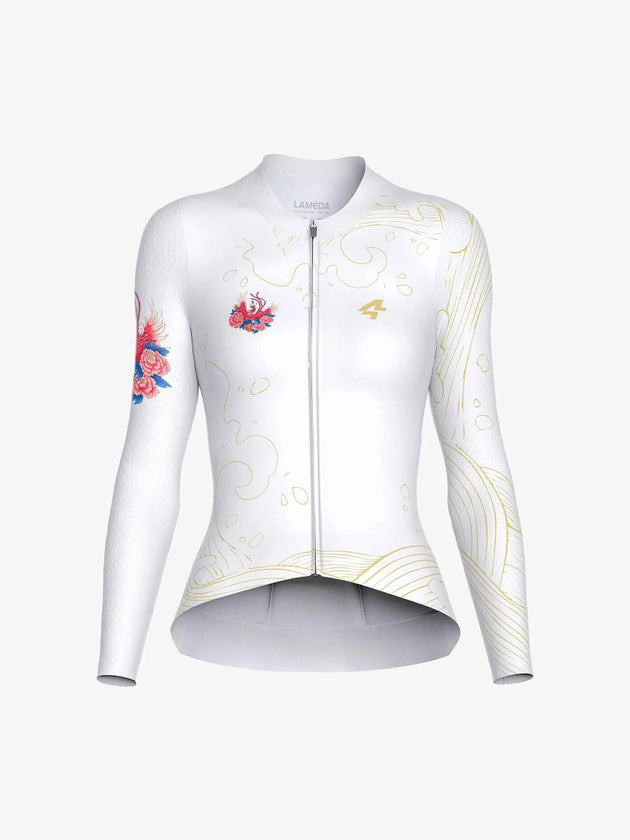 Phoenix Waltz Frauen Radfahren Jersey lange Ärmel - weiß