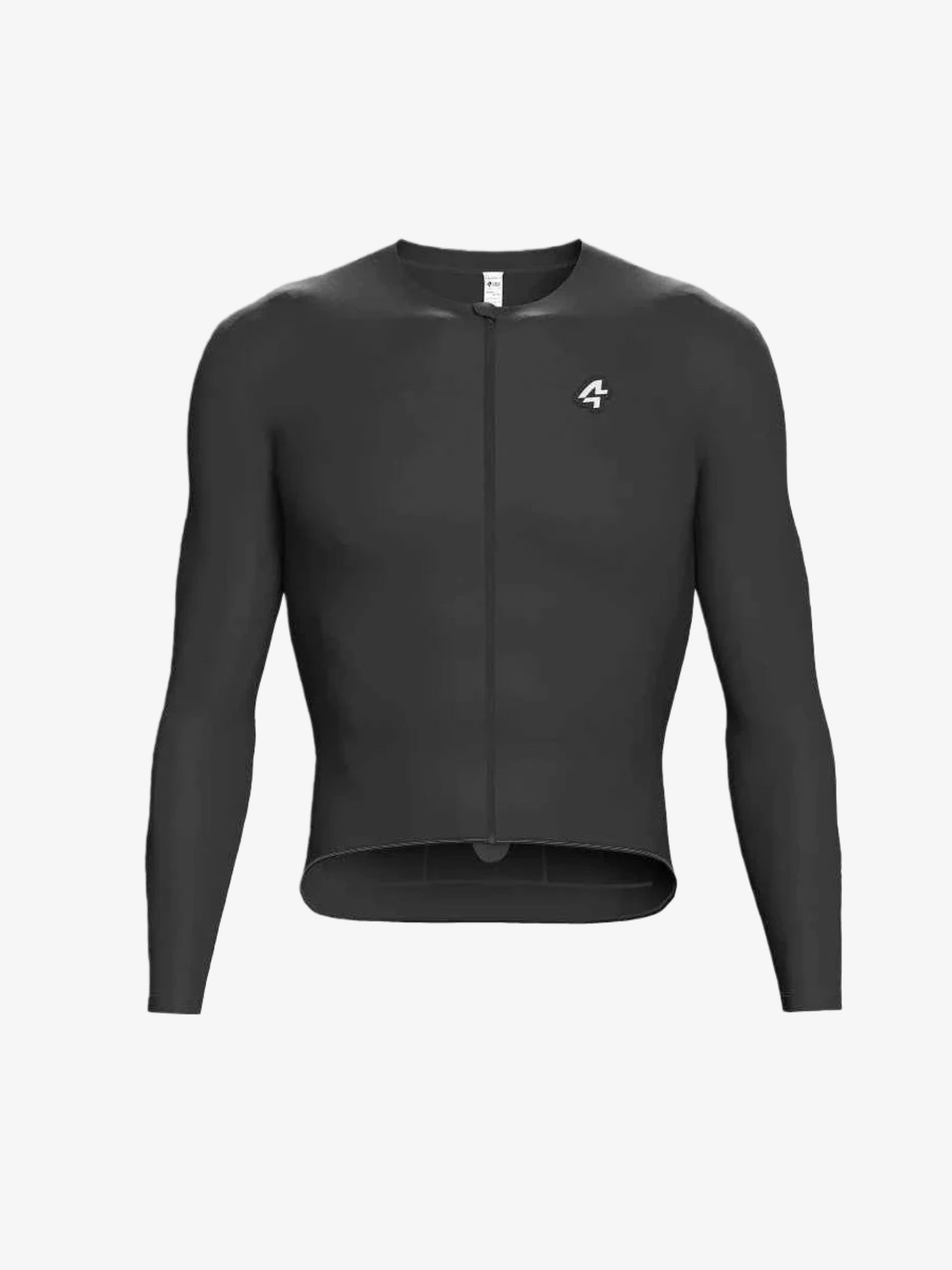 Svart LAMEDA polar night värmecykeltröja med fleecefodrade långa ärmar och vit logotyp på bröstet för cykling