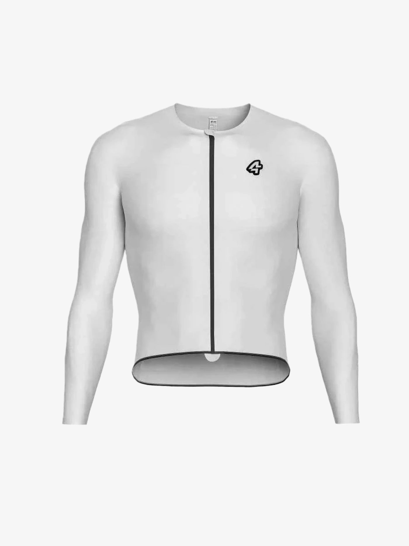 Polar night herrars fleeceförda termiska cykeltröja LAMEDA Polar night vit med långa ärmar svart dragkedja och logotyp på bröstet