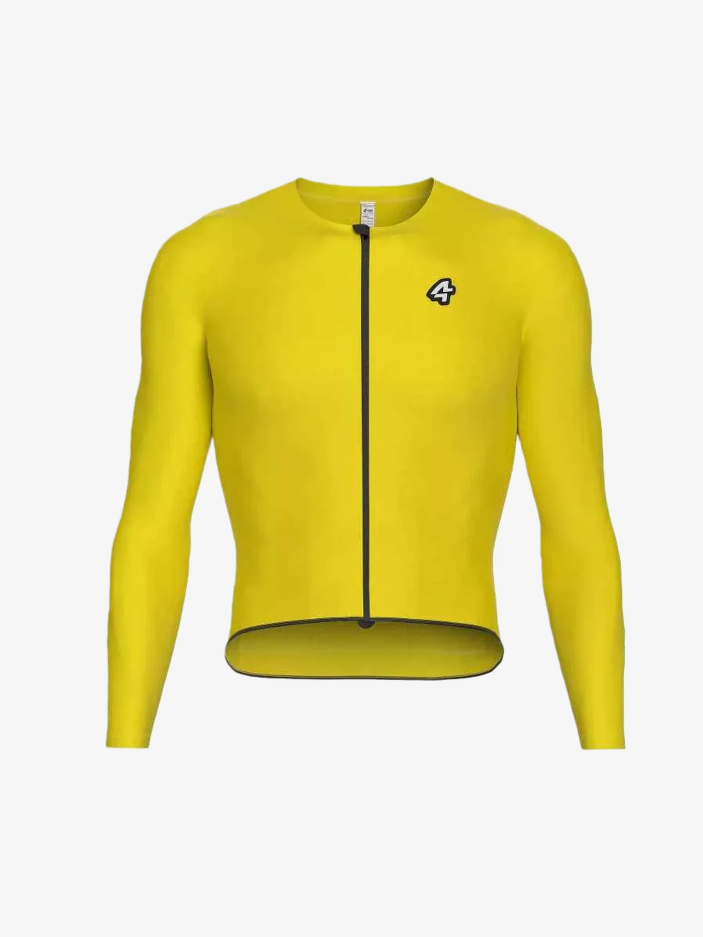 Klargul polar night fleecefodrad termocykeltröja för herrar med långa ärmar, svart dragkedja och diskret logotyp på bröstet