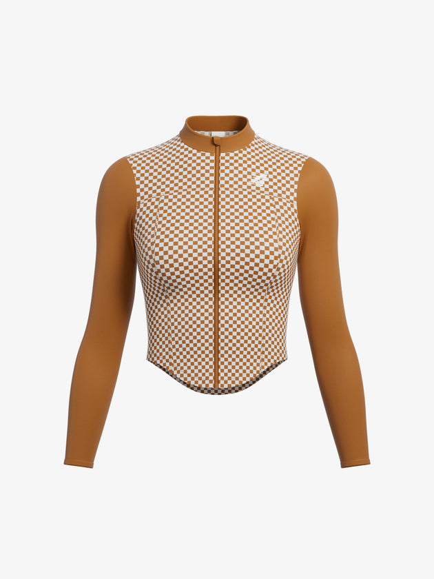 Primatic women long sleeve cycling jersey red tea
