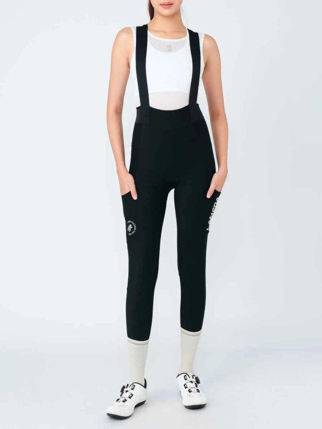 Pro Women's Thermal Fleeced Bib Tights S469 - Black