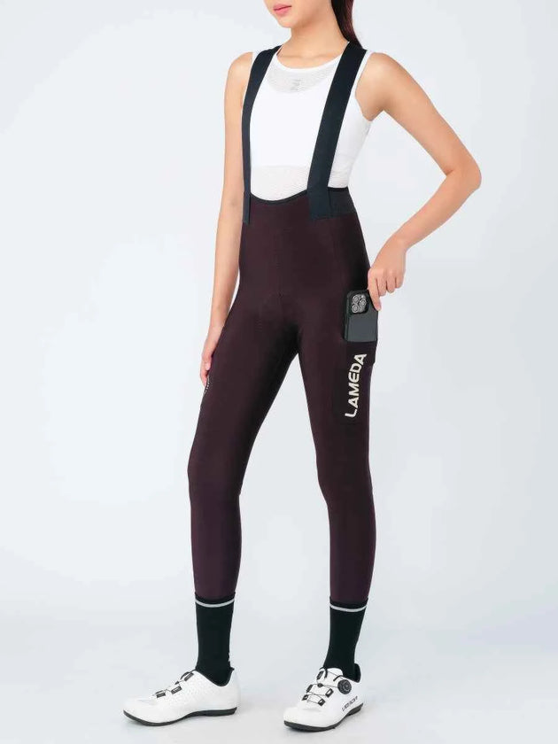 プロ用サーマル・フリース・ビブタイツ S469 - パープル