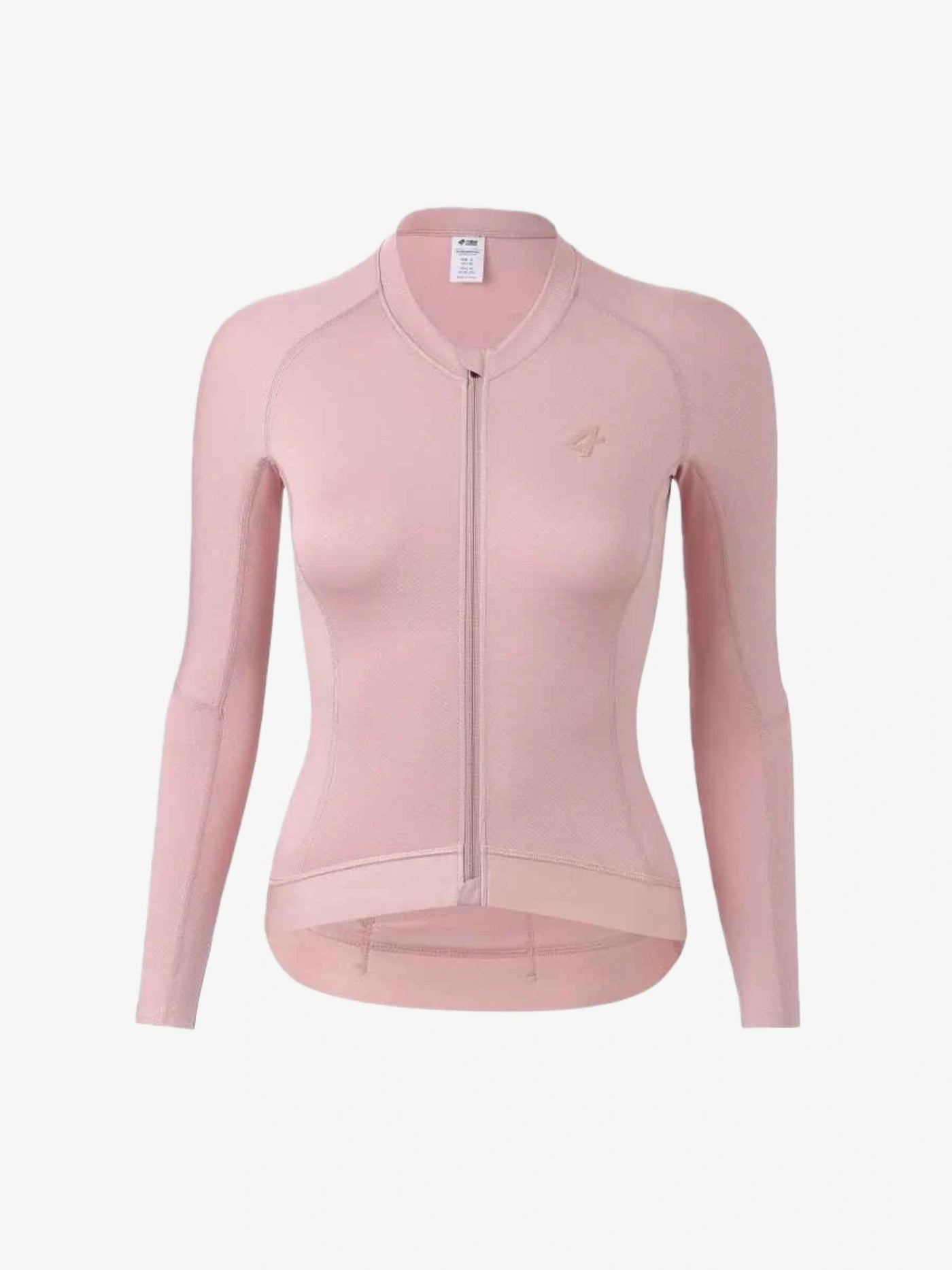 En strömlinjeformad LAMEDA elit rosa långärmad damcykeltröja med YKK nätblixtlås och reflekterande trådar som förbättrar synlighet