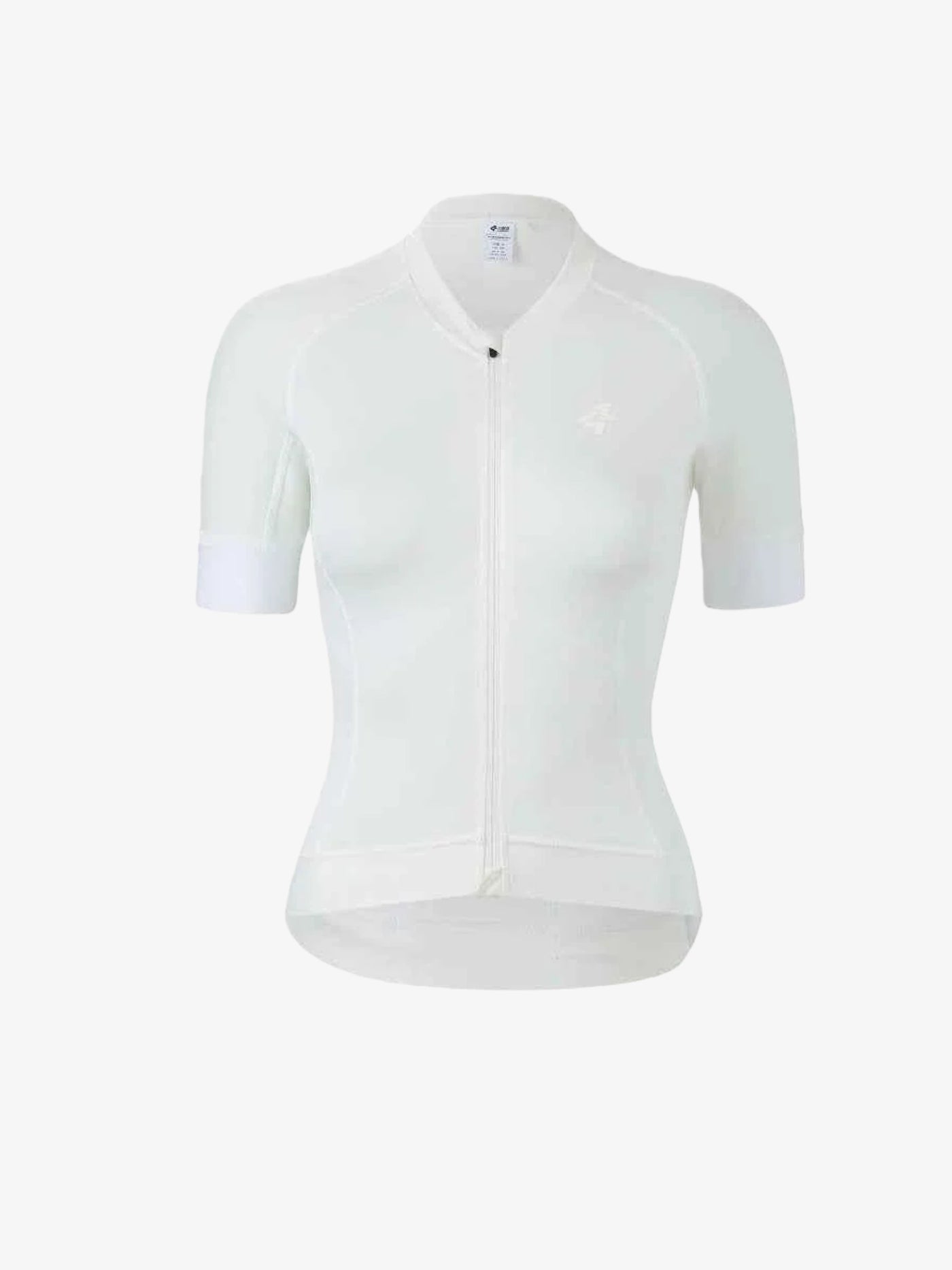 Vit kortärmad LAMEDA damernas elit cykeltröja med YKK nätblixtlås och reflekterande trådar som förbättrar synlighet