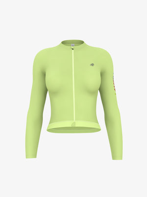Quill women long sleeve cycling jersey pear yellow