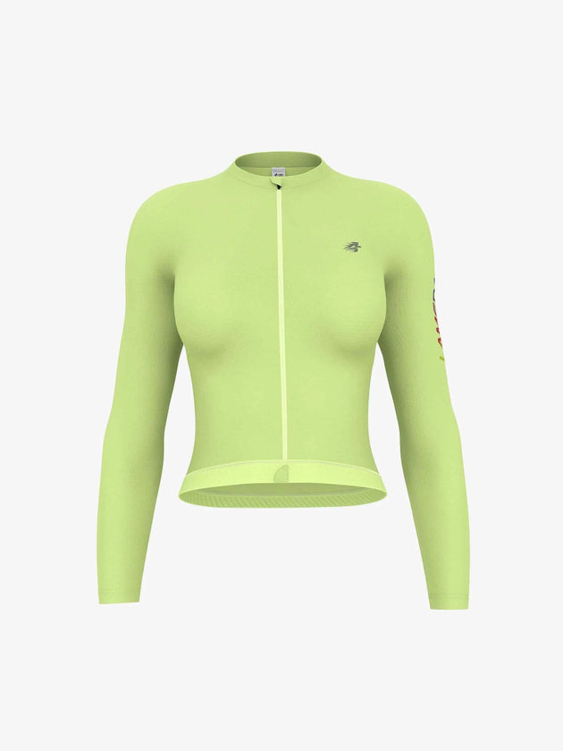 Quill Frauen Radfahren Jersey lange Ärmel - Birne gelb