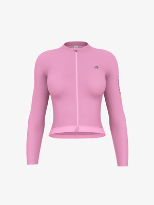 Quill women long sleeve cycling jersey prism pink
