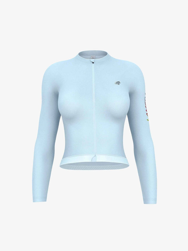 Quill Women Cycling Jersey Long Sleeve - Sky-Blue