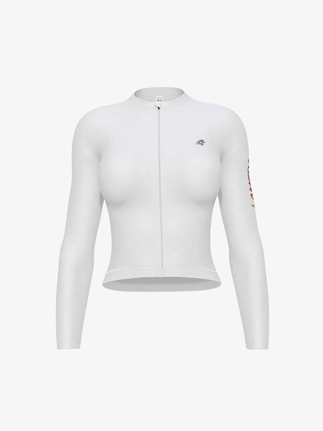 Quill Frauen Radfahren Jersey lange Ärmel - weiß