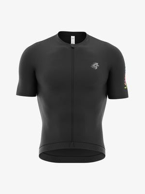 realm black short sleeve cycling jersey for men