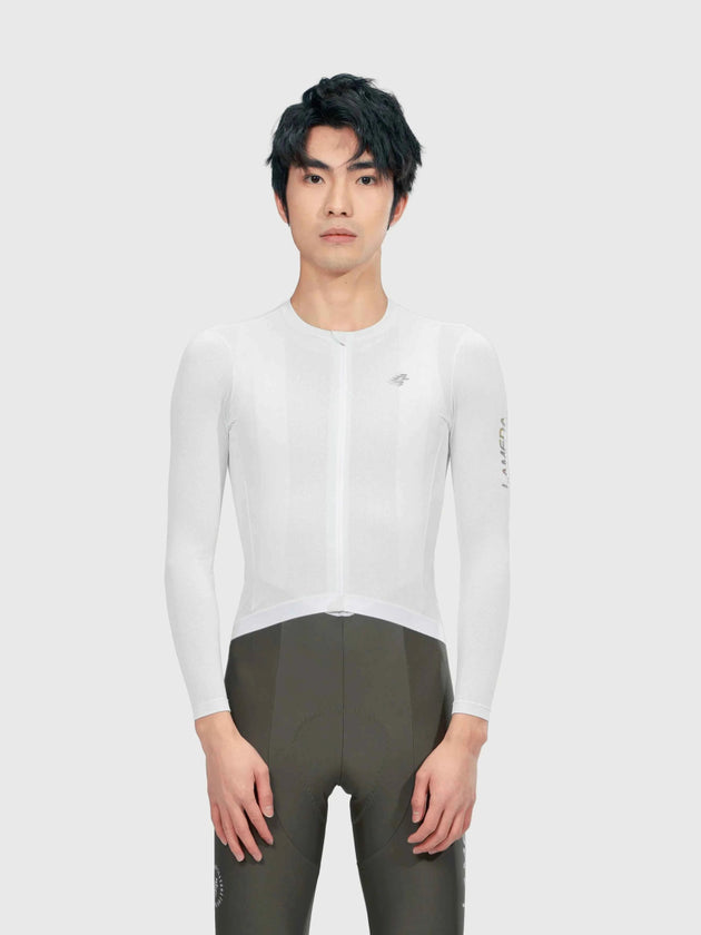 REALM Herren-Langarm-Fahrradtrikot - Weiß