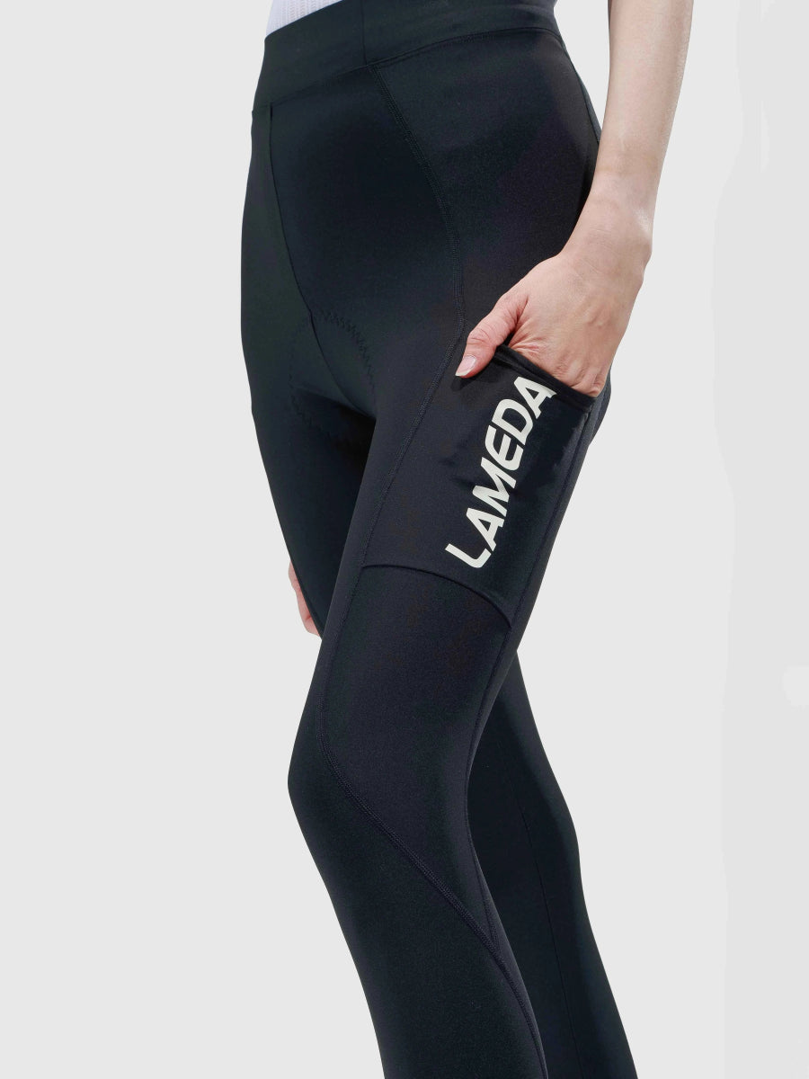 Svart LAMEDA release högsmidade damcykeltights med stilren figursydd design för optimal prestanda