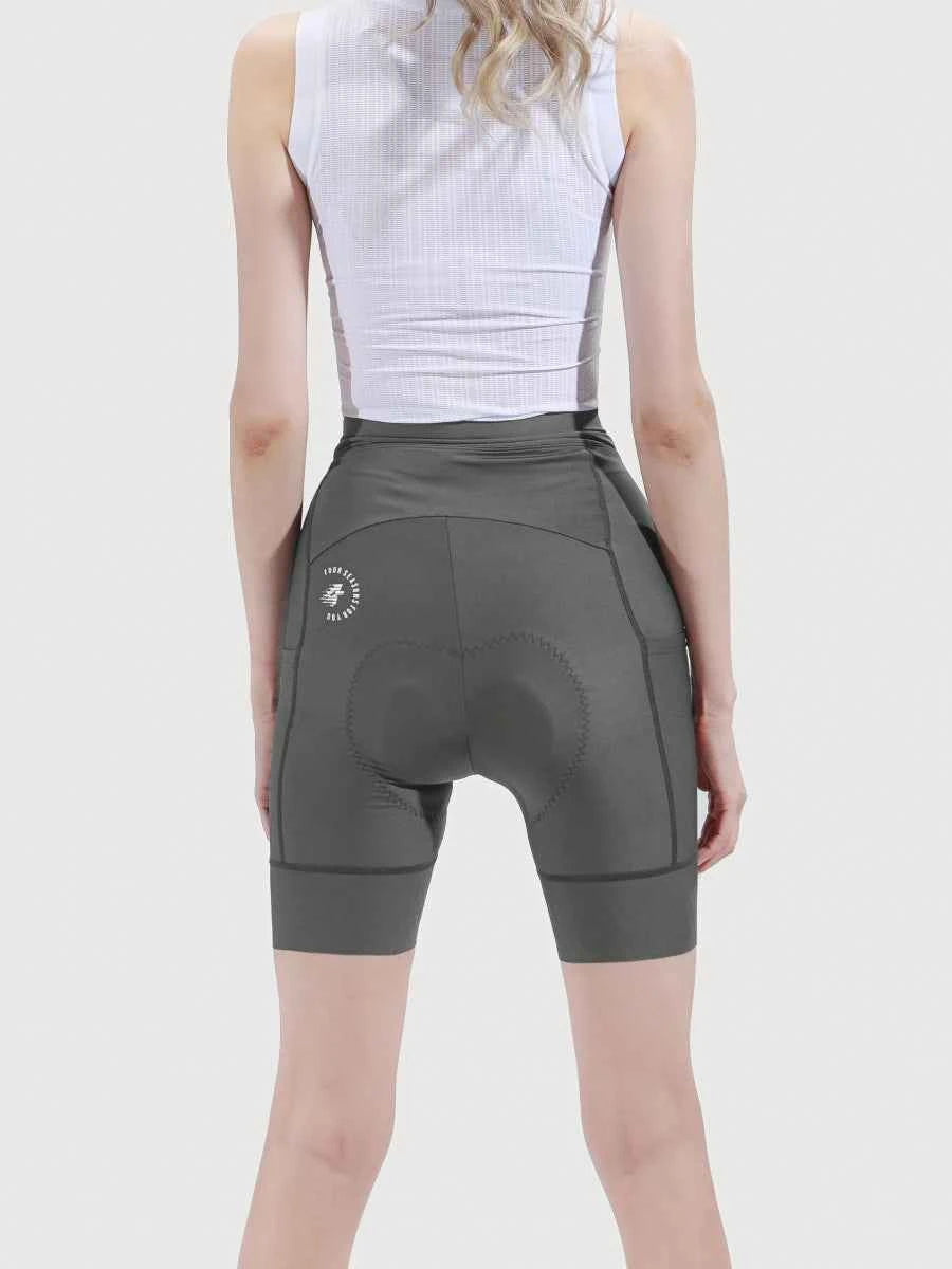 Reverie damcykelshorts i grågröna med polstrat sittområde magekontroll och diskreta sömdetaljer