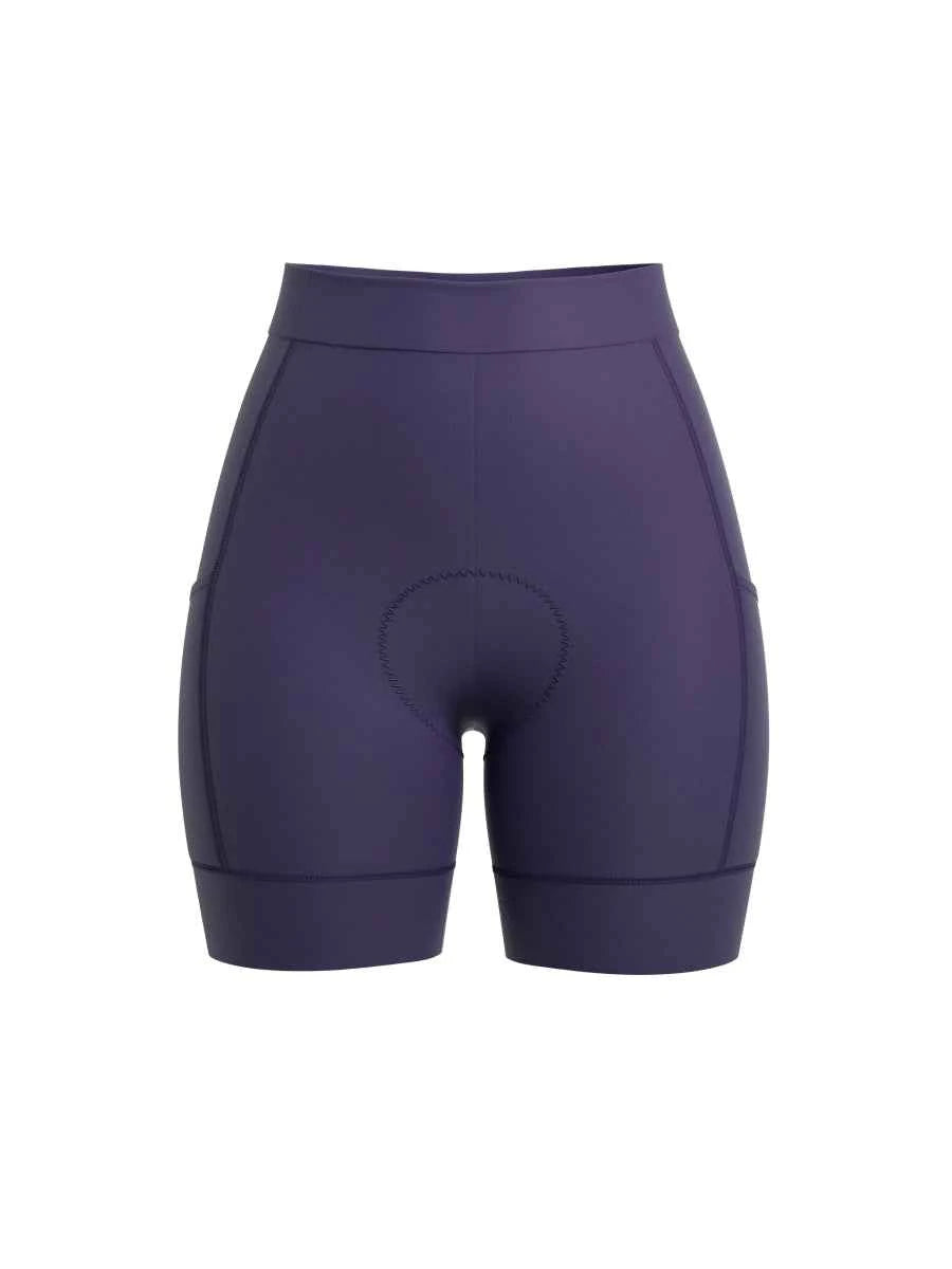 Mörkblå LAMEDA reverie damcykelshorts med vadderad sits, sömlös konstruktion och magekontrollerande passform