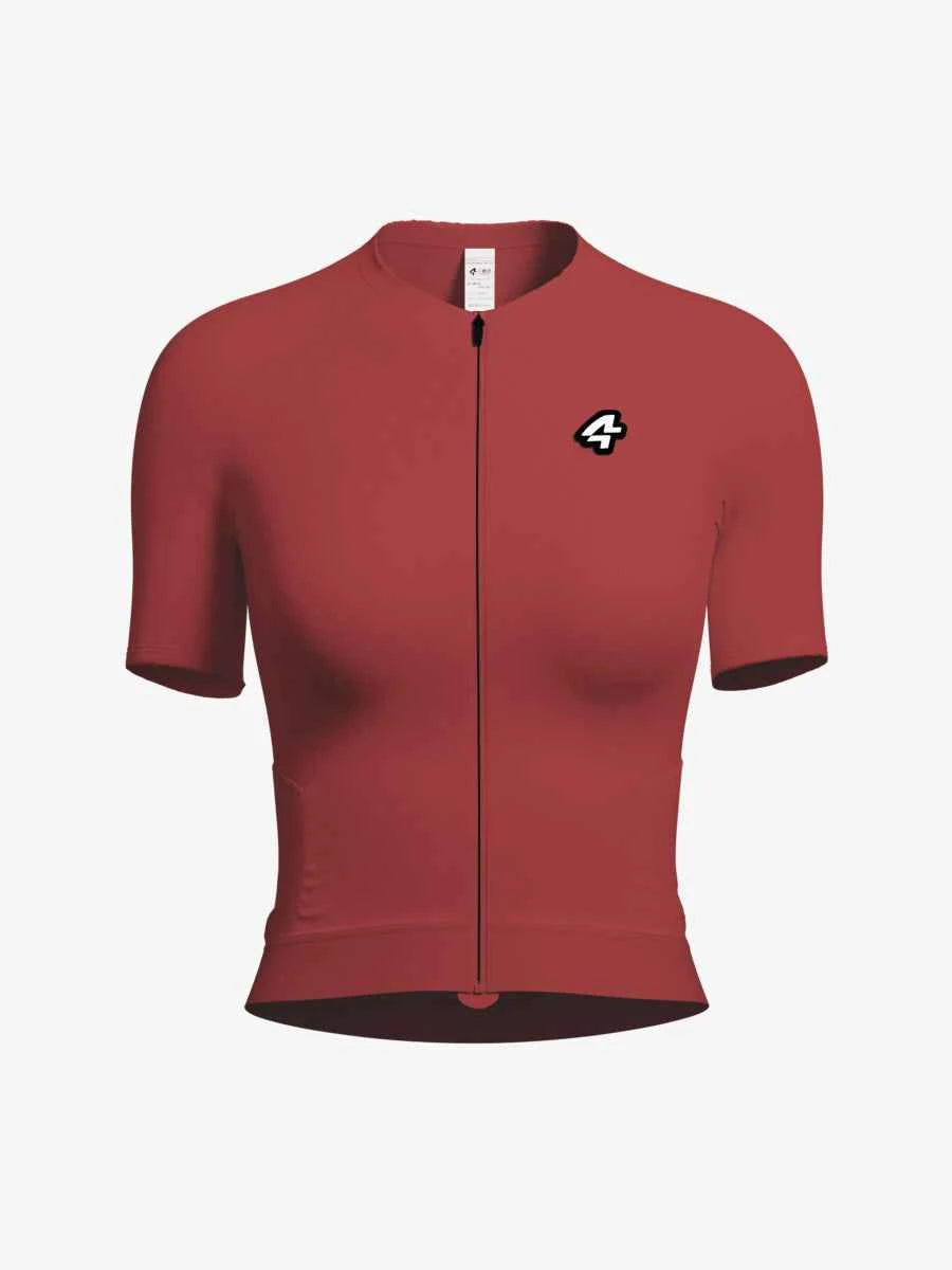 Ripple Dream Damen-Fahrradtrikot in Rot mit schwarzem Reißverschluss und rutschfestem Saum im Lameda Azure Dream Design