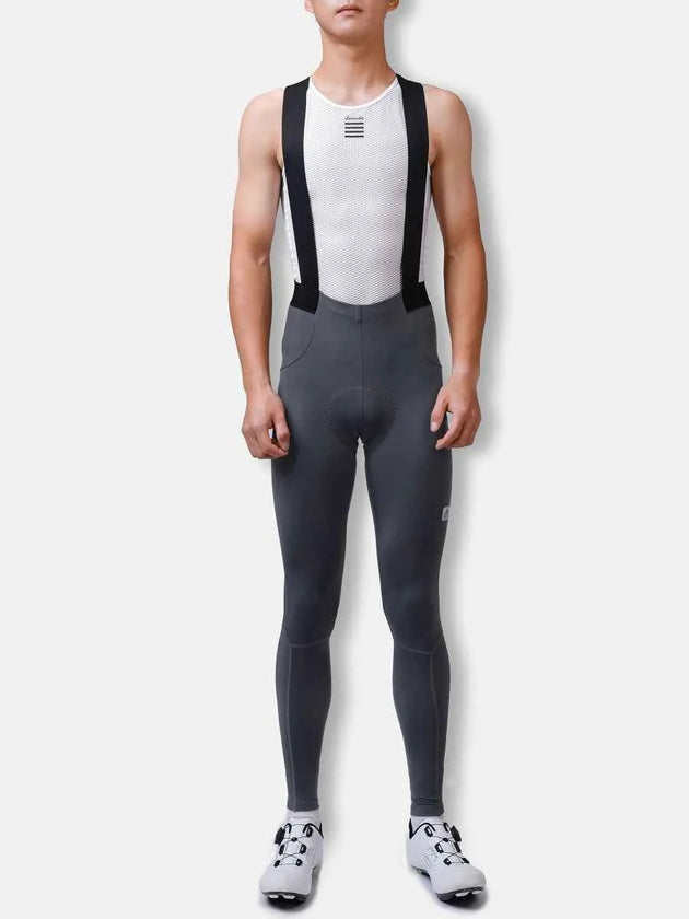 Saturday Men's Thermal Fleeced Bib Tights - Grey