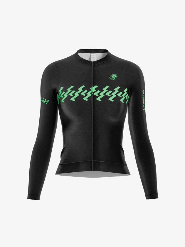 Slumber Maillot ciclismo mujer manga larga - Verde tinta